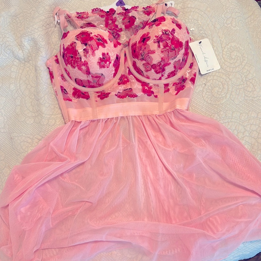 NWT Pink Lingerie Nightie w/ Thong Set